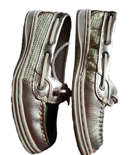 Golden sequin sebago deck - golden,